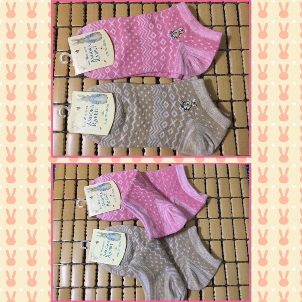 Angora Rabbit 4 pairs ankle socks ( adult ) - Picture 3 of 4